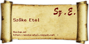 Szőke Etel névjegykártya